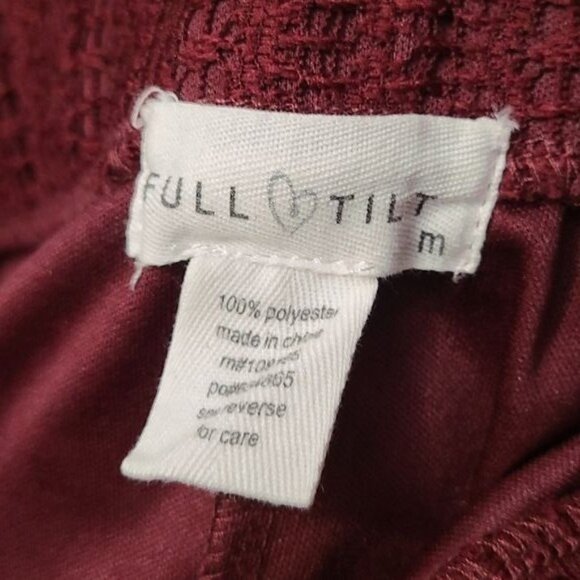 Full Tilt Lace Medium Flowy Maroon Skater Skirt - Picture 4 of 4